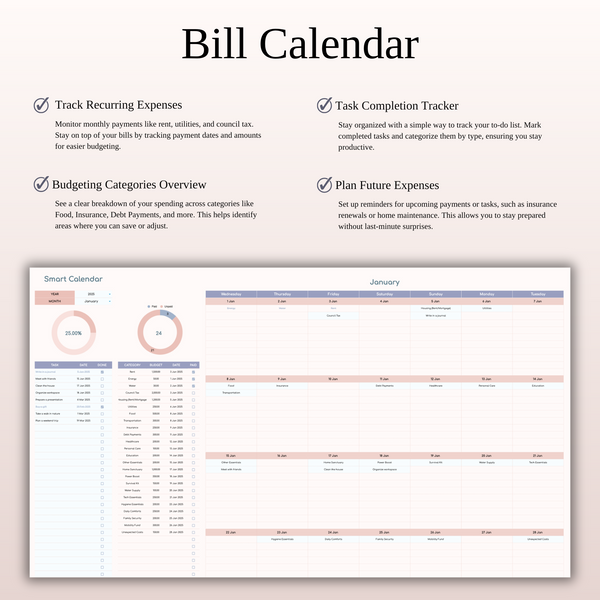 Annual 50/30/20 Budget Spreadsheet Template for Excel & Google Sheets - SpreadsheetsHub