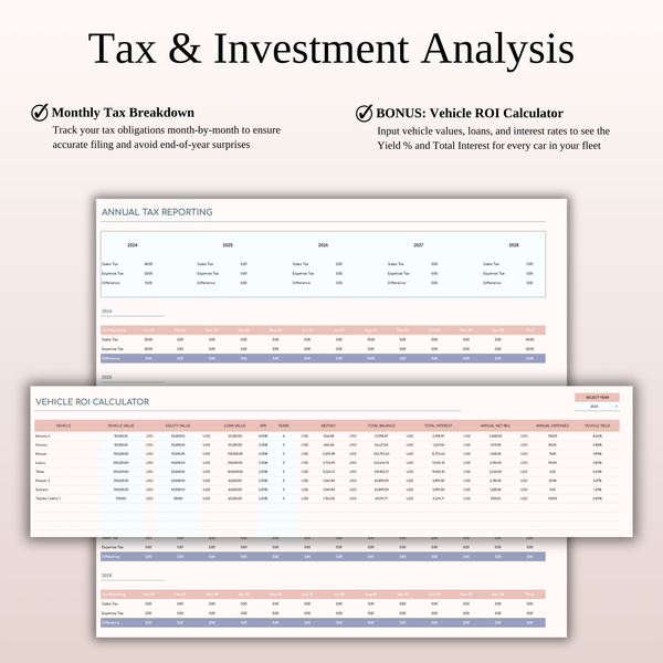 Car Rental Management & Booking Tracker, Excel & Google Sheets Template - SpreadsheetsHub