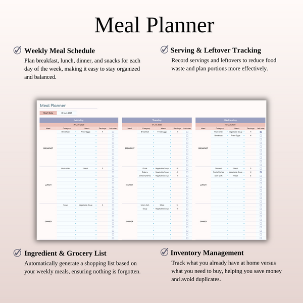ADHD Planner Spreadsheet Template for Google Sheets & Excel - SpreadsheetsHub