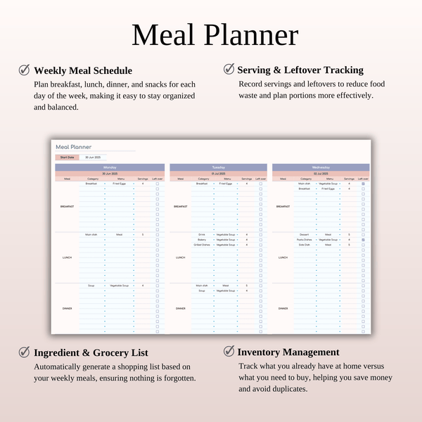 ADHD Planner Spreadsheet Template for Google Sheets & Excel - SpreadsheetsHub