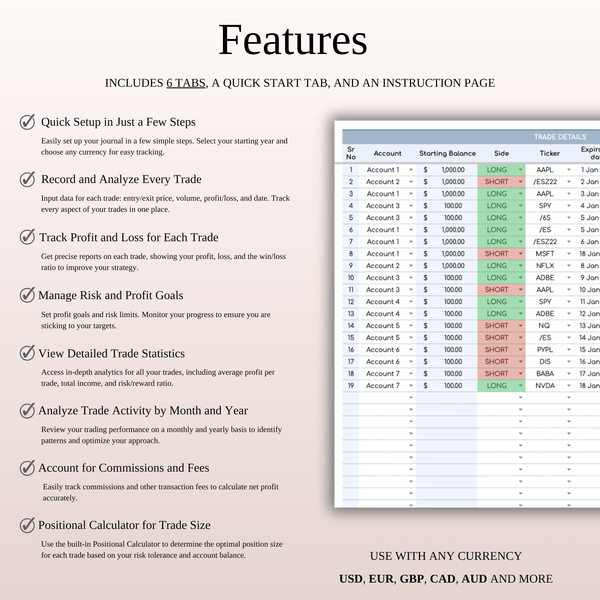 Forex & Futures Trading Bundle — Google Sheets & Excel - SpreadsheetsHub