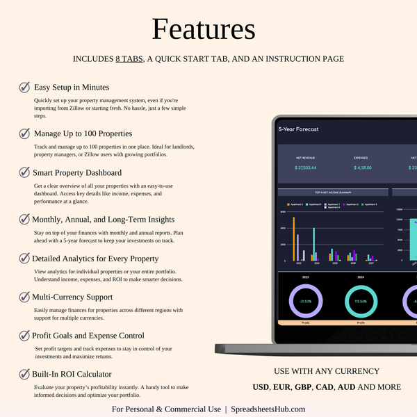 PLR - Zillow Bookkeeping Tracker (Dark Theme) - SpreadsheetsHub