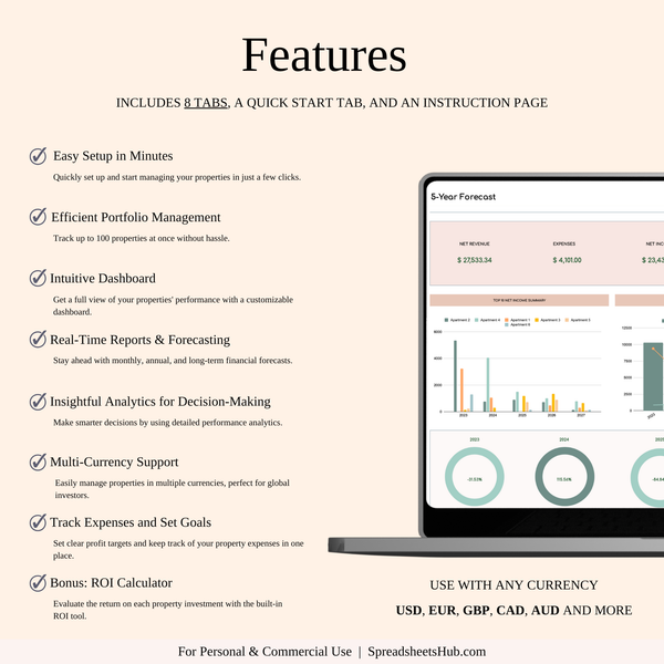 PLR - Airbnb Spreadsheet Template (Elegant Theme) - SpreadsheetsHub