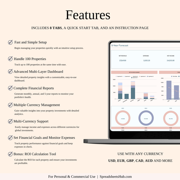 PLR - Airbnb Income and Expense Spreadsheet - SpreadsheetsHub