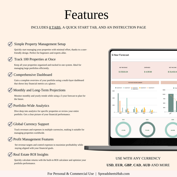 PLR - Rental Property Management Spreadsheet (Elegant Theme) - SpreadsheetsHub
