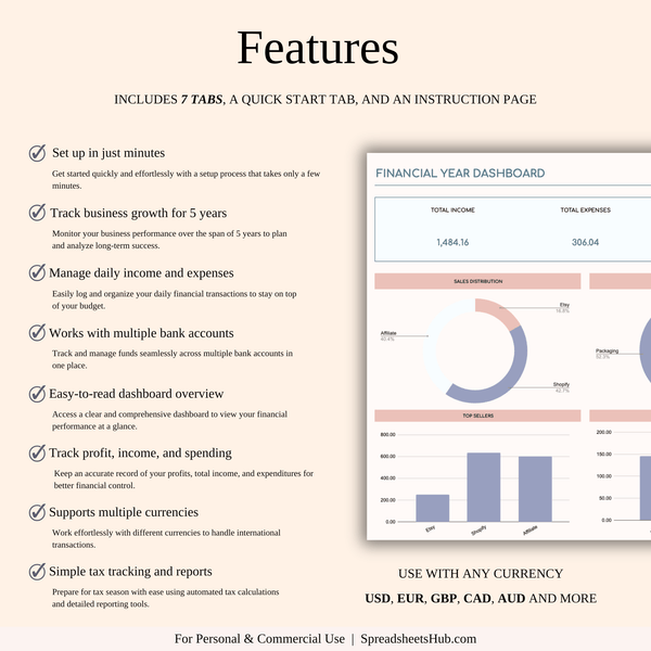 PLR - Small Business Bookkeeping Spreadsheet - SpreadsheetsHub