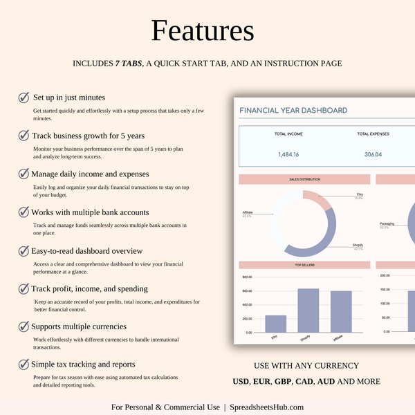 PLR - Small Business Bookkeeping Spreadsheet - SpreadsheetsHub