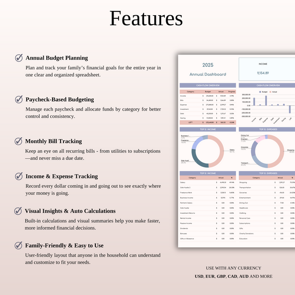 Family Budget Planners - SpreadsheetsHub