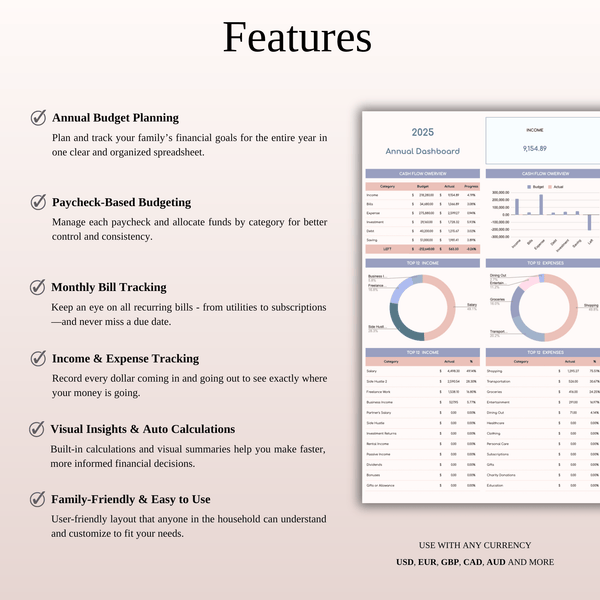 Family Budget Planners - SpreadsheetsHub
