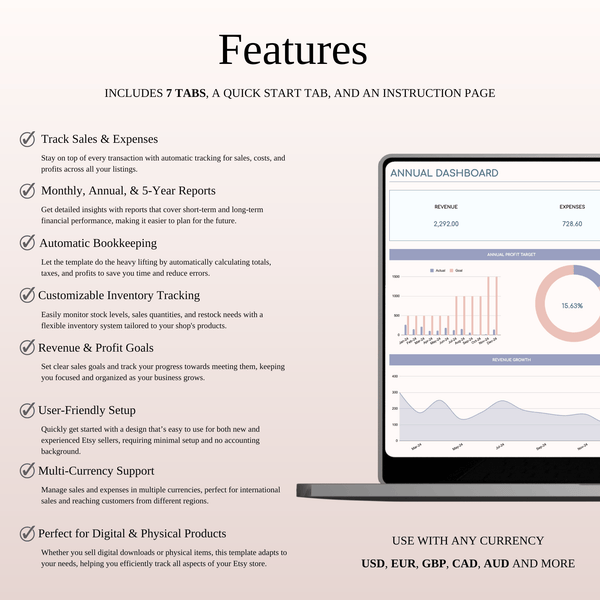 Etsy Seller Spreadsheet Template in Excel & Google Sheets - SpreadsheetsHub