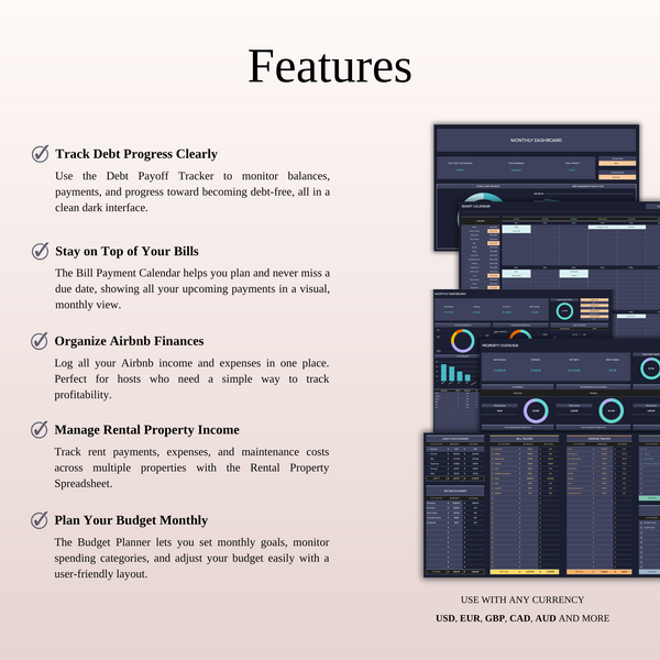 Financial Tools in Dark Theme - SpreadsheetsHub