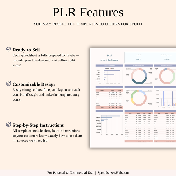 PLR - Annual Paycheck Budget - SpreadsheetsHub