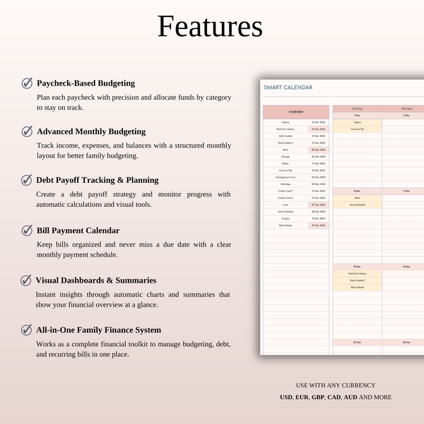 Ultimate Family Organizer Bundle - SpreadsheetsHub