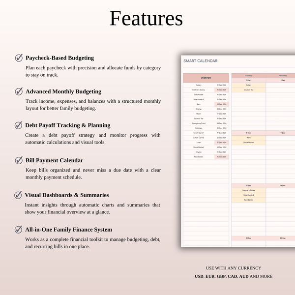 Ultimate Family Organizer Bundle - SpreadsheetsHub