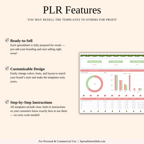 PLR - Christmas Planner Spreadsheet Template - SpreadsheetsHub