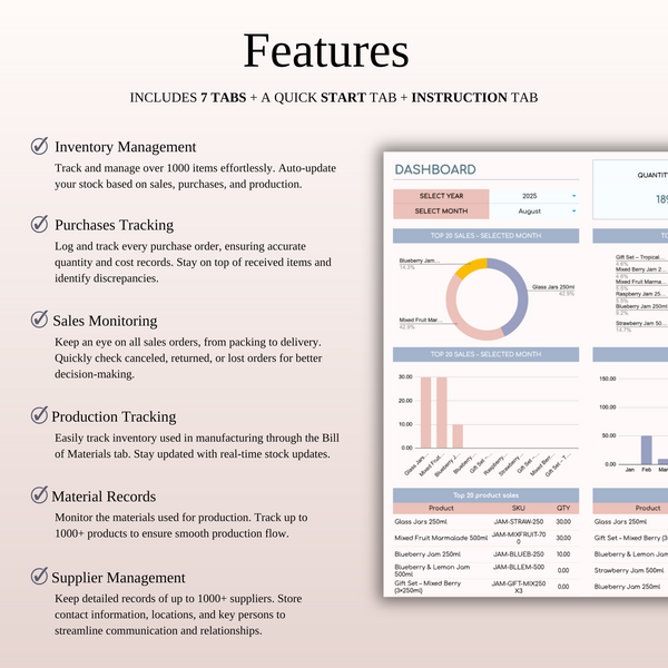 Inventory Tracker Spreadsheet Template for Google Sheets & Excel - SpreadsheetsHub