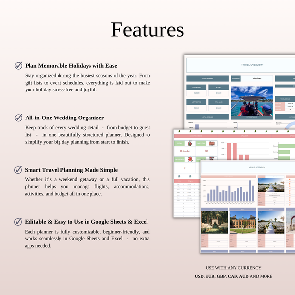 Holiday & Special Event Planners - SpreadsheetsHub