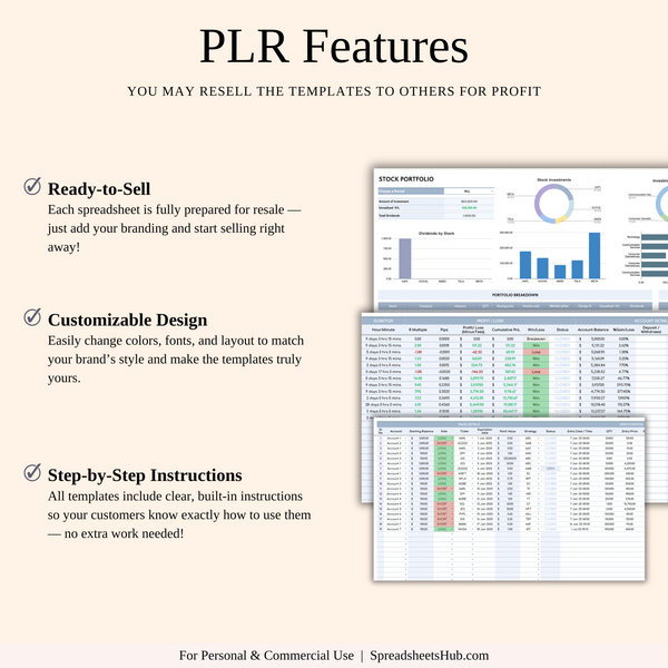 PLR - Trading Journals for Tracking Financial Markets - SpreadsheetsHub