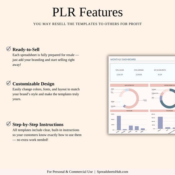 PLR - Small Business Bookkeeping Spreadsheet - SpreadsheetsHub
