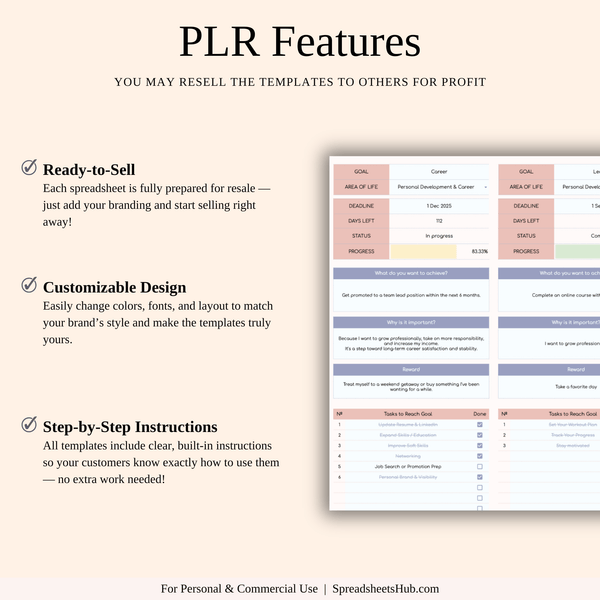 PLR - Goal Planner - SpreadsheetsHub