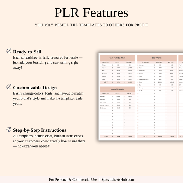 PLR - Easy Budget Planner (Elegant Theme) - SpreadsheetsHub