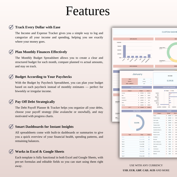 All-in-One Personal Finance Package - SpreadsheetsHub