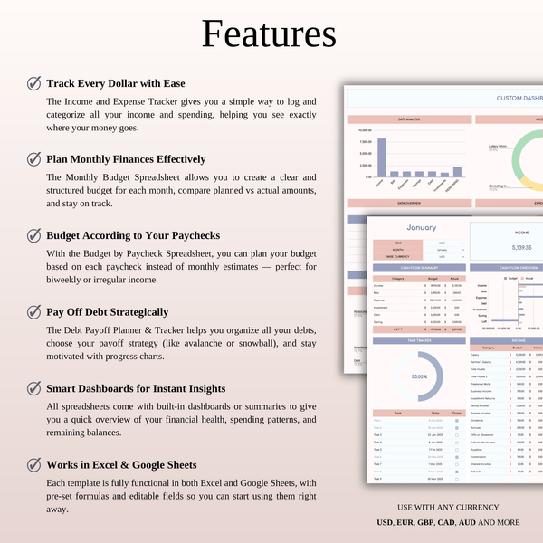 All-in-One Personal Finance Package - SpreadsheetsHub