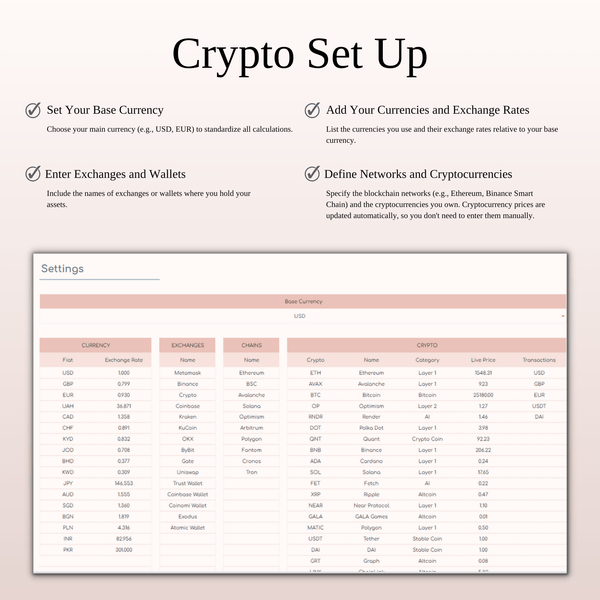 Cryptocurrency Investment Portfolio Tracker Spreadsheet for Excel & Google Sheets - SpreadsheetsHub