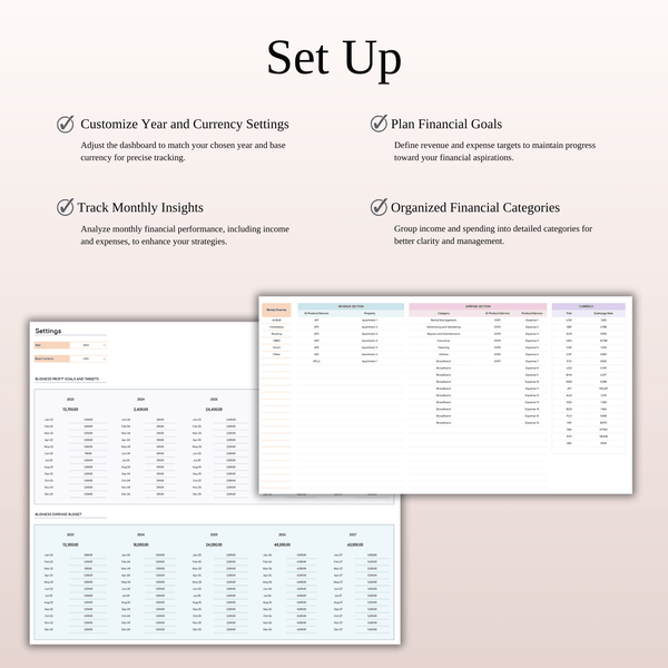Property Management Tool for Zillow | Excel & Google Sheets Template (Rainbow Theme) - SpreadsheetsHub