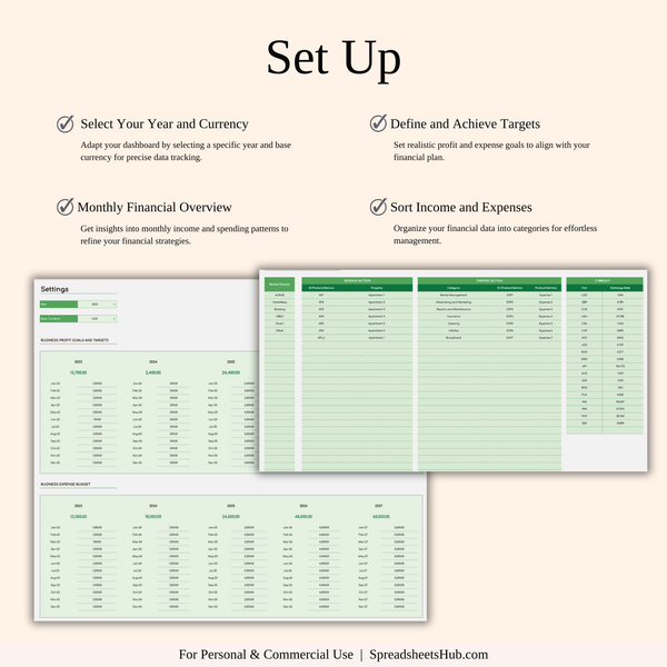 PLR - Zillow Property Management (Green Theme) - SpreadsheetsHub