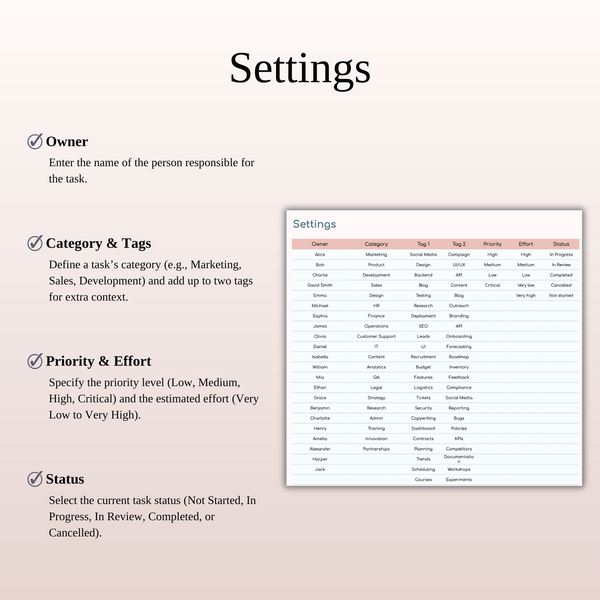 Kanban Board Settings - SpreadsheetsHub