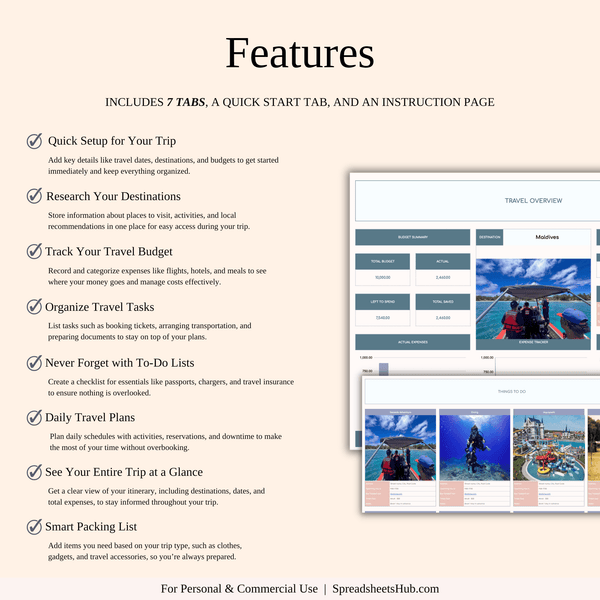 PLR - Ultimate Travel Planner Spreadsheet Template - SpreadsheetsHub