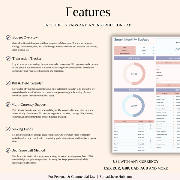 PLR - Ultimate Monthly Budget Spreadsheet - SpreadsheetsHub