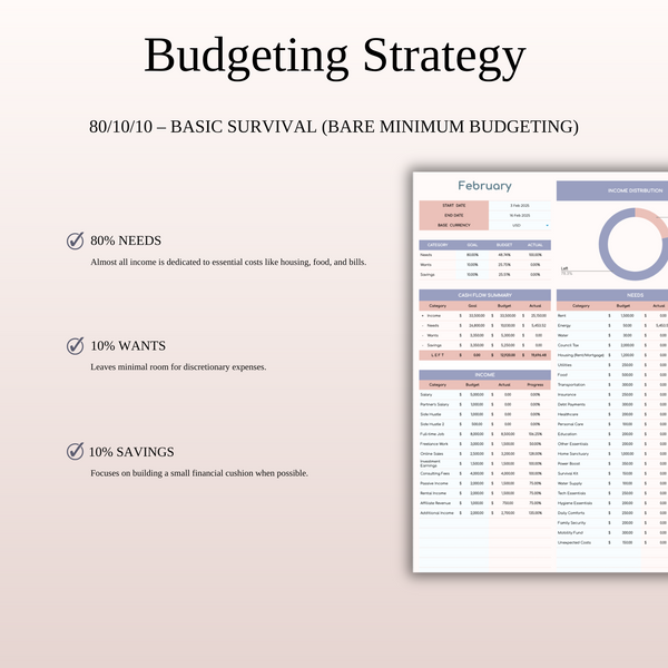 80/10/10 Budget Spreadsheet Template | Excel & Google Sheets - SpreadsheetsHub
