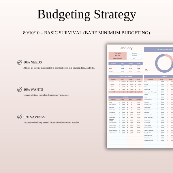 80/10/10 Budget Spreadsheet Template | Excel & Google Sheets - SpreadsheetsHub