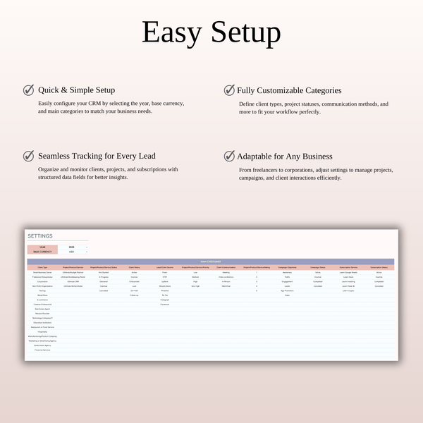 CRM Template for Excel and Google Sheets - SpreadsheetsHub