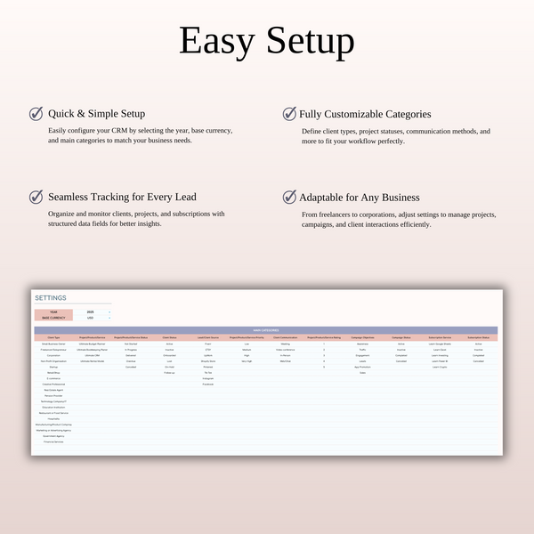 CRM Template for Excel and Google Sheets - SpreadsheetsHub
