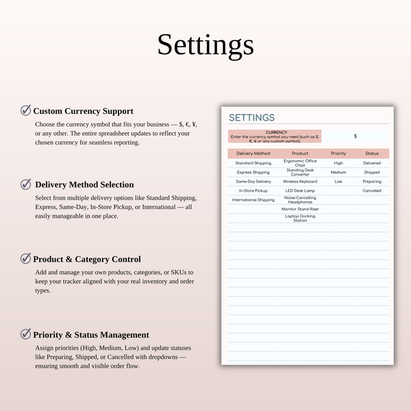 Order Tracker Spreadsheet Template - SpreadsheetsHub