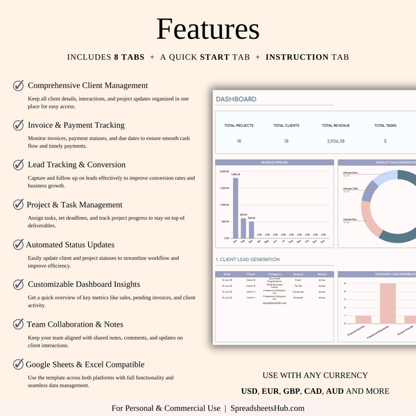 PLR - CRM Template for Excel and Google Sheets - SpreadsheetsHub