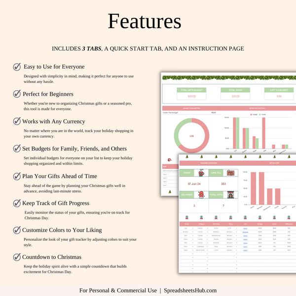 PLR - Christmas Planner Spreadsheet Template - SpreadsheetsHub