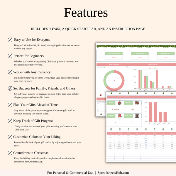 PLR - Christmas Planner Spreadsheet Template - SpreadsheetsHub