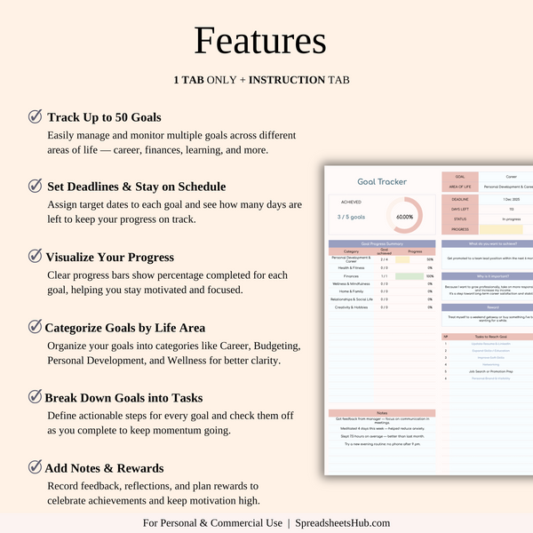 PLR - Goal Planner - SpreadsheetsHub