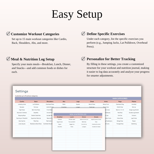 Fitness Planner Template Spreadsheet for Google Sheets & Excel - SpreadsheetsHub