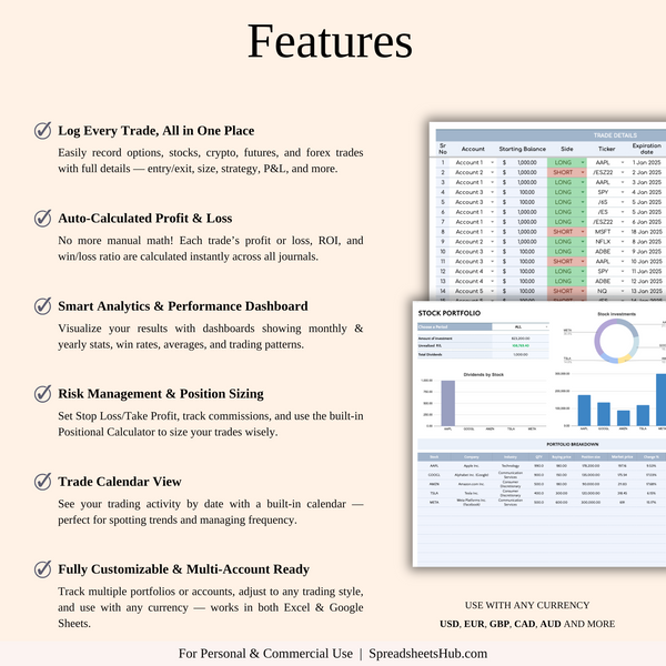PLR - Ultimate Trading Journal Bundle - SpreadsheetsHub