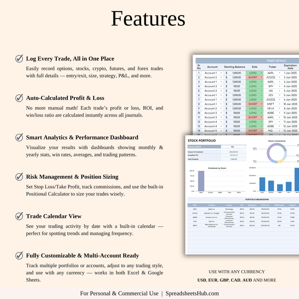 PLR - Ultimate Trading Journal Bundle - SpreadsheetsHub
