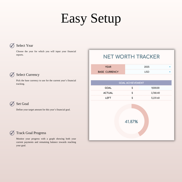 Net Worth Tracker Spreadsheet for Google Sheets and Excel - SpreadsheetsHub