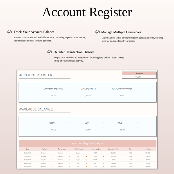 Cryptocurrency Investment Portfolio Tracker Spreadsheet for Excel & Google Sheets - SpreadsheetsHub
