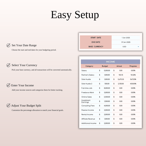 50/30/20 Budget Spreadsheet Template | Excel & Google Sheets - SpreadsheetsHub