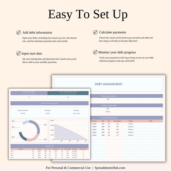 PLR - Debt Snowball Calculator Spreadsheet Template - SpreadsheetsHub
