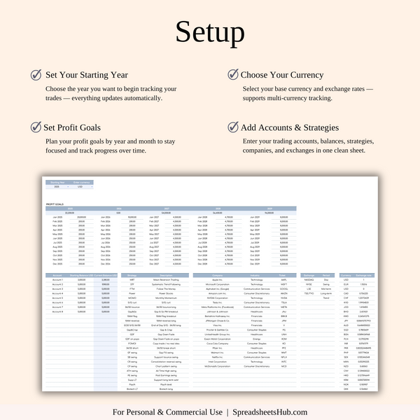 PLR - Stock Trading Journal - SpreadsheetsHub